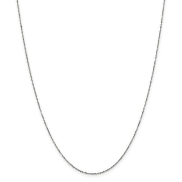 0.9mm, 14k White Gold, Cable Chain Necklace, 24 Inch - Picture 3 of 8